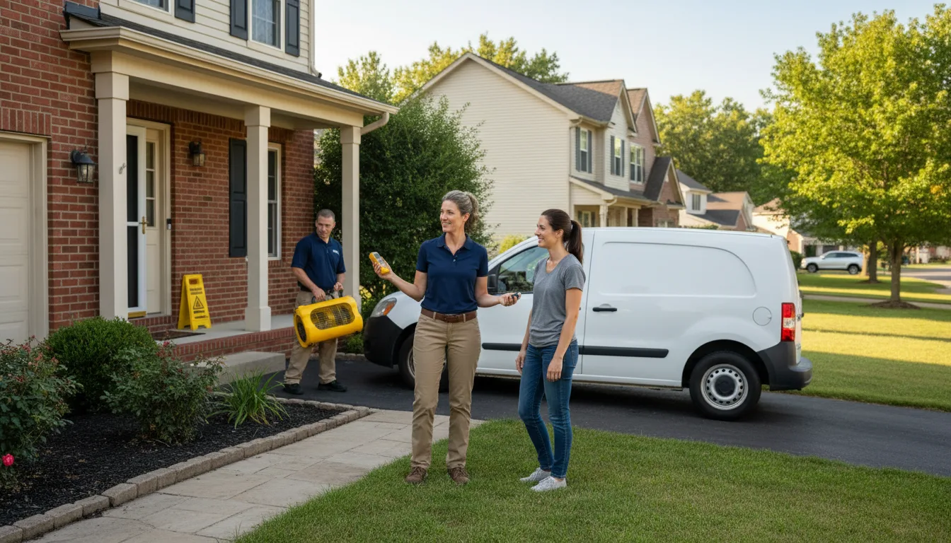 Residential water damage restoration in Donovan, IL